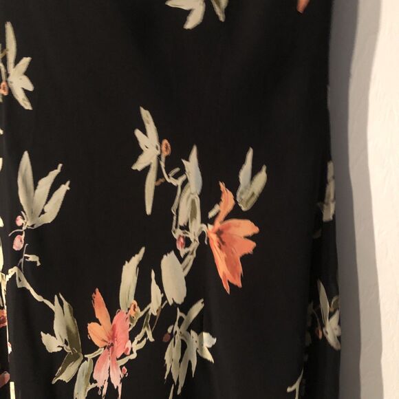 Vintage Lily Slip Dress PS Black Floral Artsy Fairy Lined Knee Length Whimsigoth - Picture 5 of 8